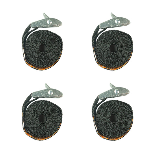 Andes 4 Pack Tie Down Straps 2m Heavy Duty Cargo & Camping Straps with Anti-Slip Buckles