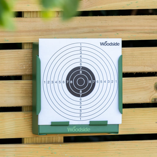 Woodside 14cm Shooting Target Holder + 100 Targets Air Rifle/Airsoft Pellet Trap