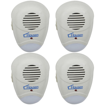 4 x Hausen Ultra Sonic Repellent Plug-In Rat/Mouse/Rodent Repeller Deterrent