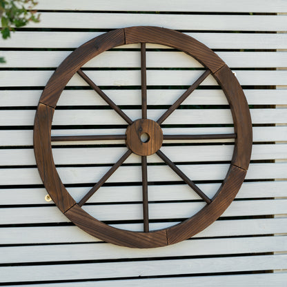 Woodside Decorative Rustic/Vintage Garden Wooden Wagon Wheel Ornament