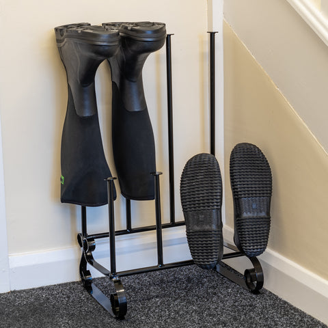 Woodside Steel Wellington Boot Rack/Walking Boot Storage Stand, Indoor & Outdoor