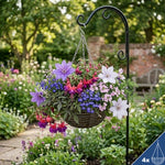 Woodside 4 Pack Wicker Hanging Baskets with Plastic Liners – 30cm Durable Garden Hanging Planters