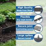 Woodside 5m Lawn Border Edging Set Black – Flexible Powder Coated Garden Border with Spikes