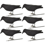 6 x Nitehawk Full Body Flocked Shooting/Hunting Crow Decoy With Feet And Stake