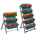 Woodside Drayton 3/5 Tier Metal Garden Planter Stand, Outdoor Plant Herb Display Shelves