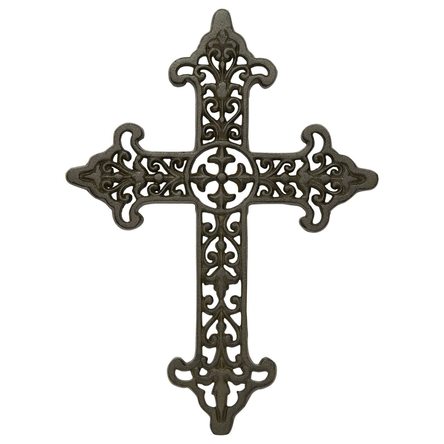 Woodside Cast Iron Home/Garden Cross Wall Mounted Decoration, Indoor/Outdoor