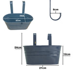 Woodside 4 Pack Metal Hanging Basket Planters – Durable Green Steel Balcony & Fence Flower Pots