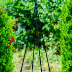 Woodside 1.8m Metal Garden Tepee Obelisk, Steel Climbing Plant Support Trellis/Frame