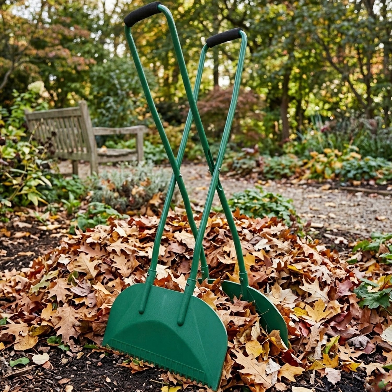 Woodside Long Handle Leaf Grabbers Garden Leaf Scoops with Foam Grip Handles Large Capacity Collectors