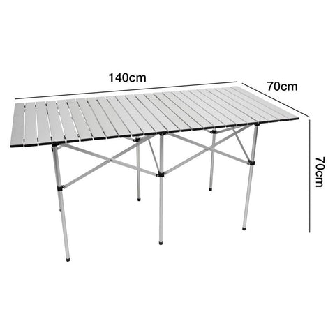 Andes Folding Aluminium Picnic Table 140 x 70 x 70cm