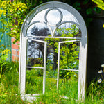 Woodside Acton Large Decorative Arched Outdoor Garden Mirror, 66.5cm x 97.5cm