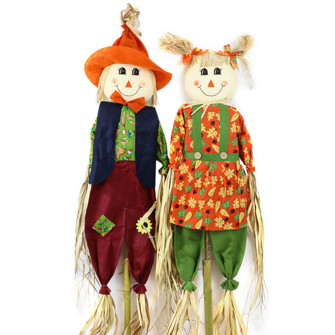 Woodside Garden Scarecrows, Crop & Allotment Bird/Pest Deterrent, Pack of 2