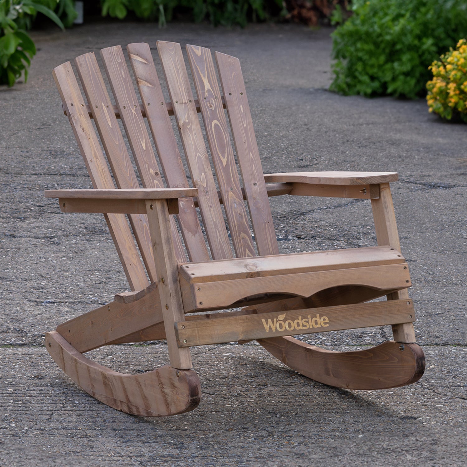 Woodside Aldeby Adirondack Outdoor Garden Patio Wooden Rocking Chair