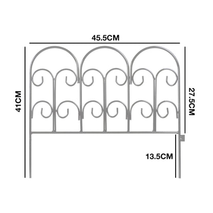 Woodside Decorative Garden Border Lawn Edging Steel Fence 10 Pack