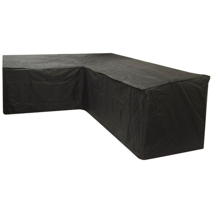 Woodside Black L Shape Outdoor Dining Waterproof Patio Set Cover Rattan