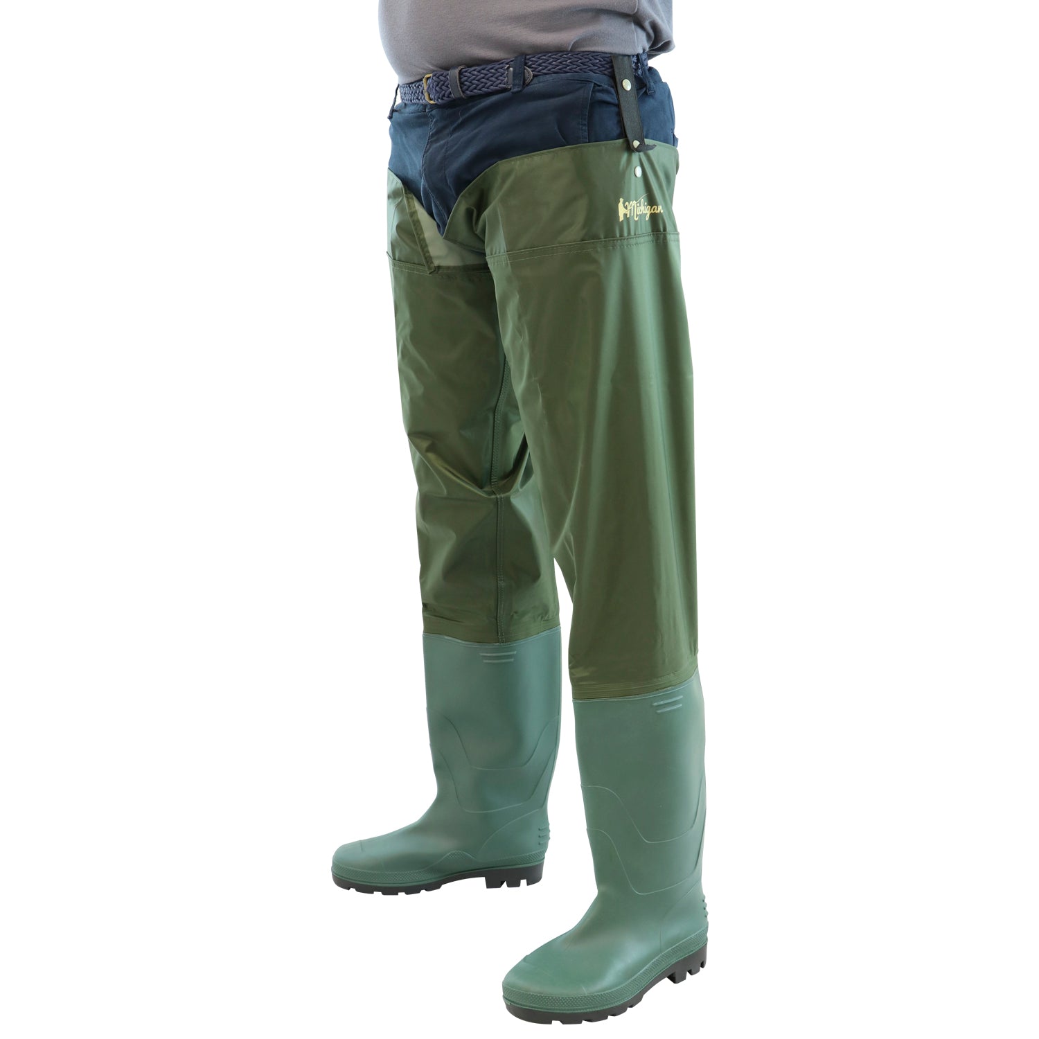 Michigan Nylon Waterproof Fly Coarse Fishing Hip Waders Sizes 6 - 12 Thigh Boots