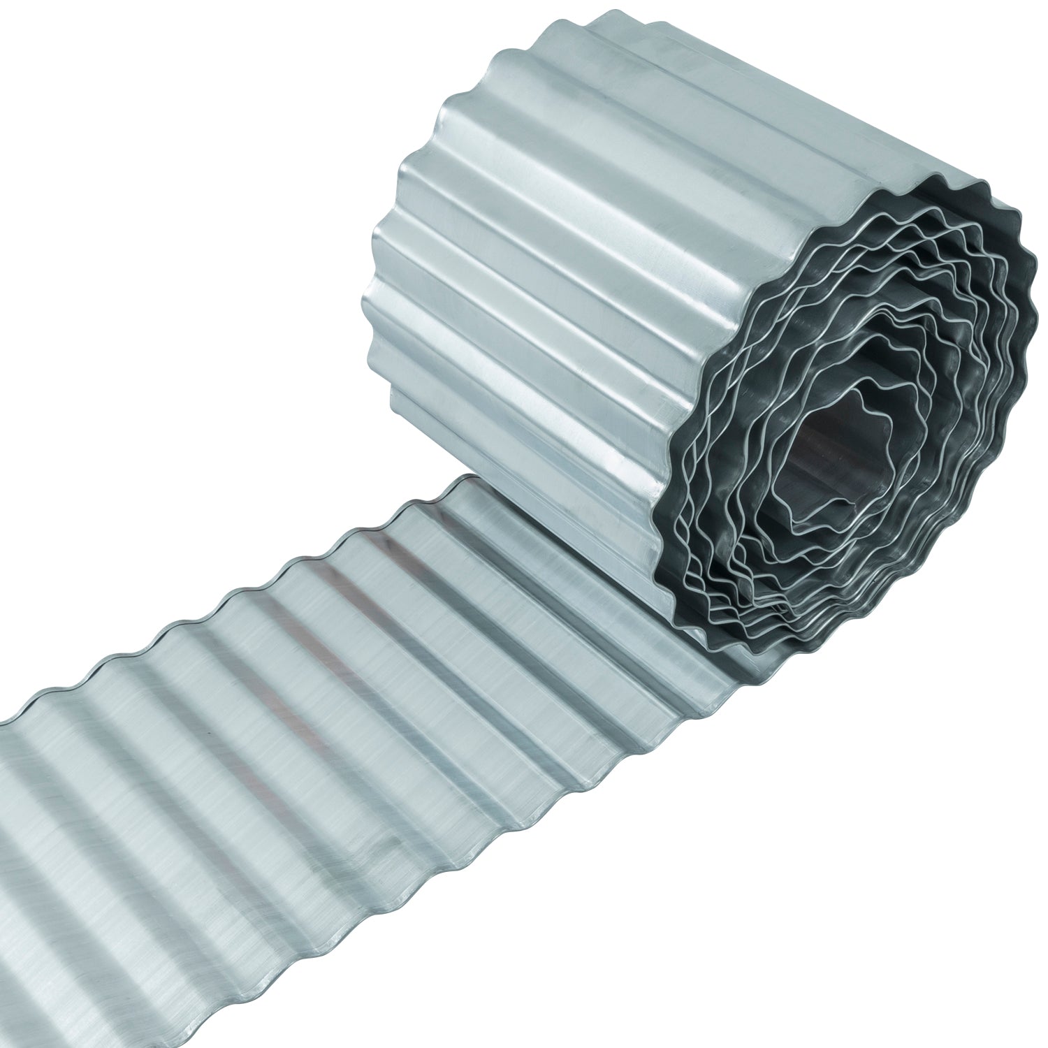 Woodside Galvanised Steel Lawn/Path Border Edging Flexible Fence Rolls - 3 Pack - 15m Total Length
