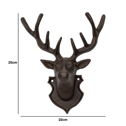 Woodside Cast Iron Wall Mounted Deer/Stag/Reindeer Head Decoration Sculpture