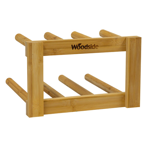 Woodside Bamboo Wellington Boot Rack, 4 Pairs Walking Boot Storage Stand