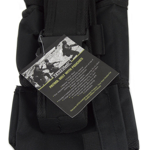 Nitehawk Black Police/Security Heavy Duty Patrol Belt With Pouches