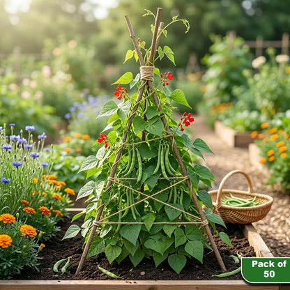 Woodside 90cm Willow Pea & Bean Support Sticks – Pack of 50 Natural Garden Plant Canes for Climbing Plants
