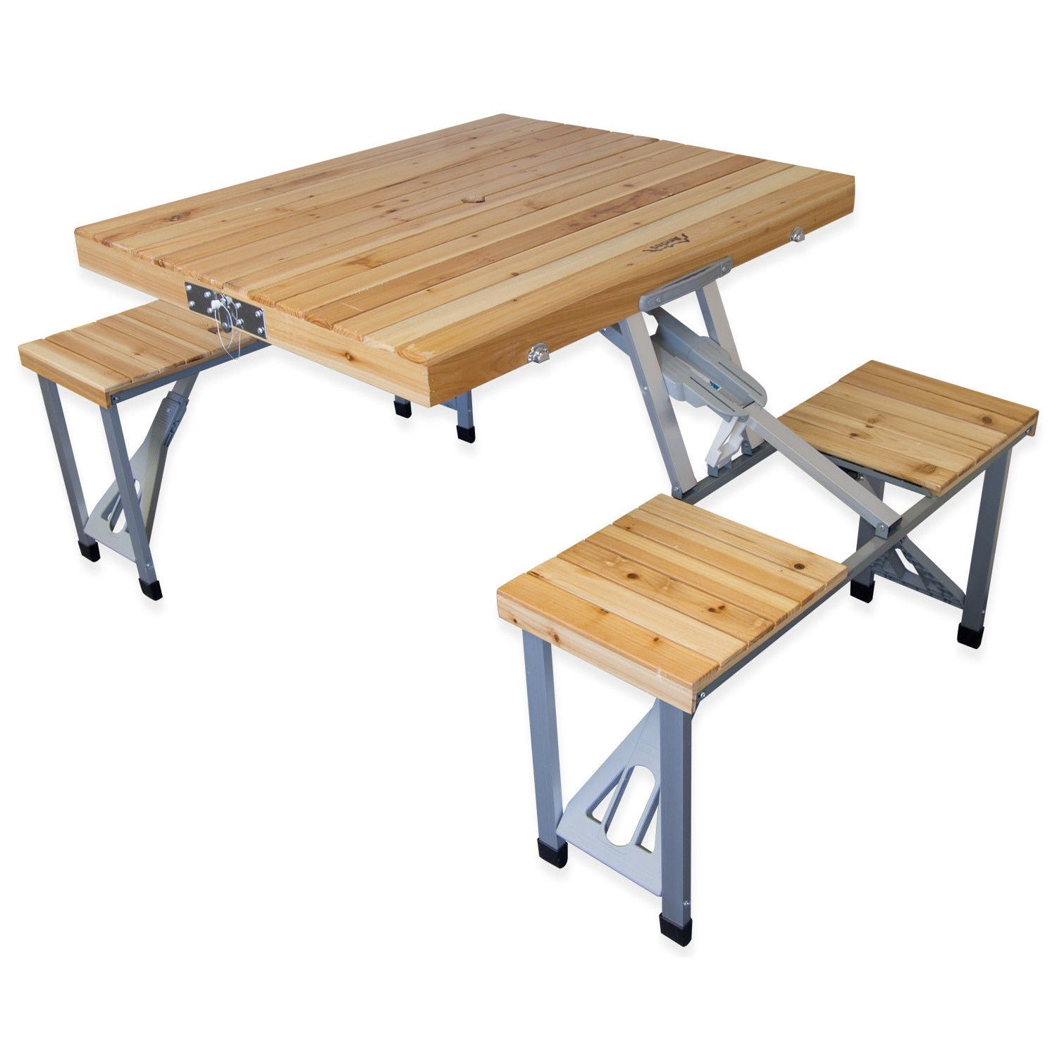 Andes Folding Wooden Camping Table & Chair Picnic Set