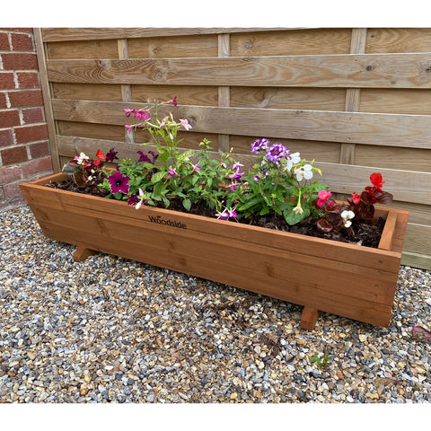 Woodside Sutton Wooden Garden Planter Plant/Flower Trough Container Box