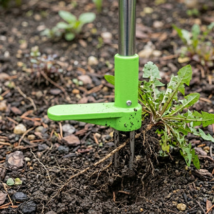 Woodside Stand Up Weed Puller – Long Handle Stainless Steel 3 Prong Garden Weed Removal Tool 100cm