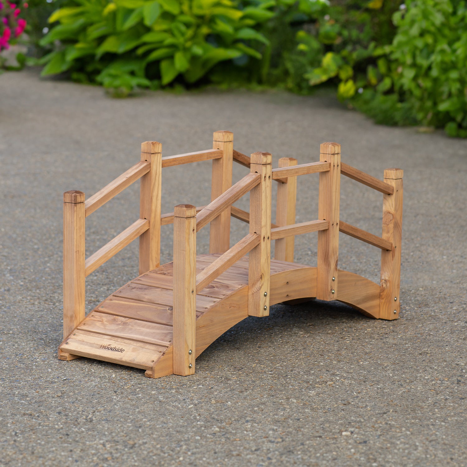 Woodside Wooden Decorative Garden Bridge Ornament for Ponds/Streams/Borders, 1.2m