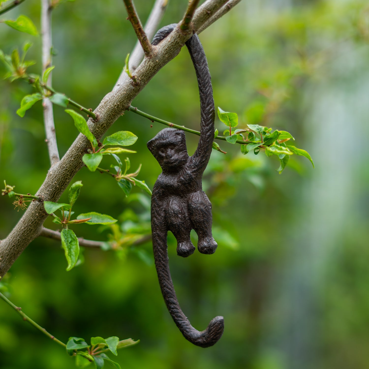 Woodside Cast Iron Decorative Indoor/Outdoor Garden Monkey Bird Feeder S Hooks Pack of 2