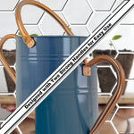 Woodside 9L Teal Metal Watering Can – Heavy Duty Garden Watering Can with Detachable Rose