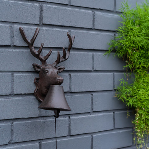 Woodside Cast Iron Wall Mounted Doorbell Chime Antique Deer/Stag Design