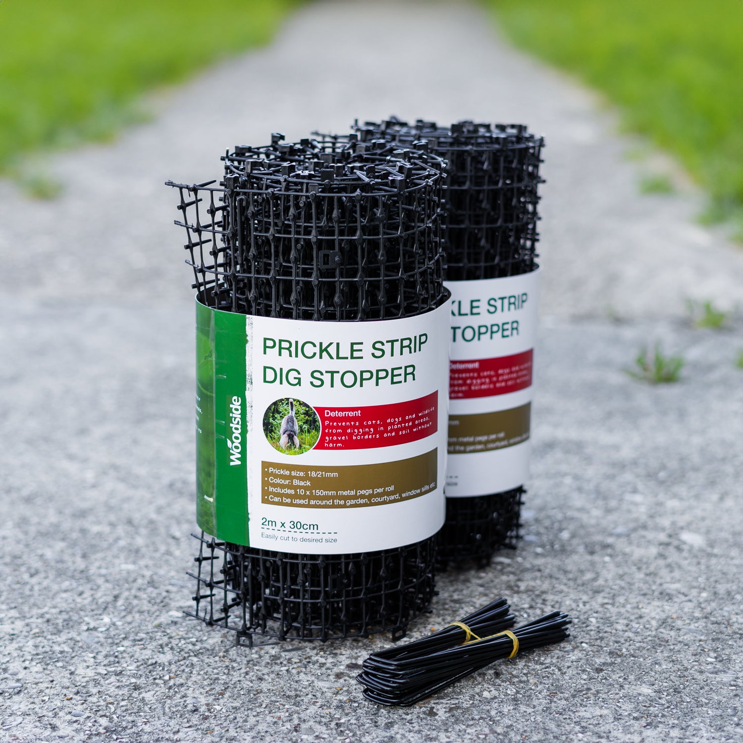 Woodside Prickle Strip Dig Stopper, Anti Dog & Cat Scat Mat, Garden Animal Scarer x 2