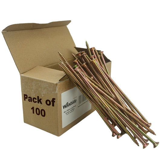 Woodside M6 x 150mm Long Wood Screws 100 Pack – Heavy Duty Galvanised Pozi Timber Fixings
