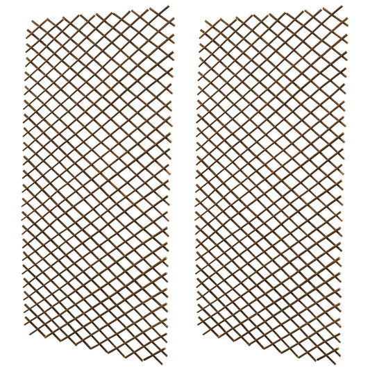 Woodside Expanding 180 x 90cm Willow Fan Wall Trellis - 2 Pack