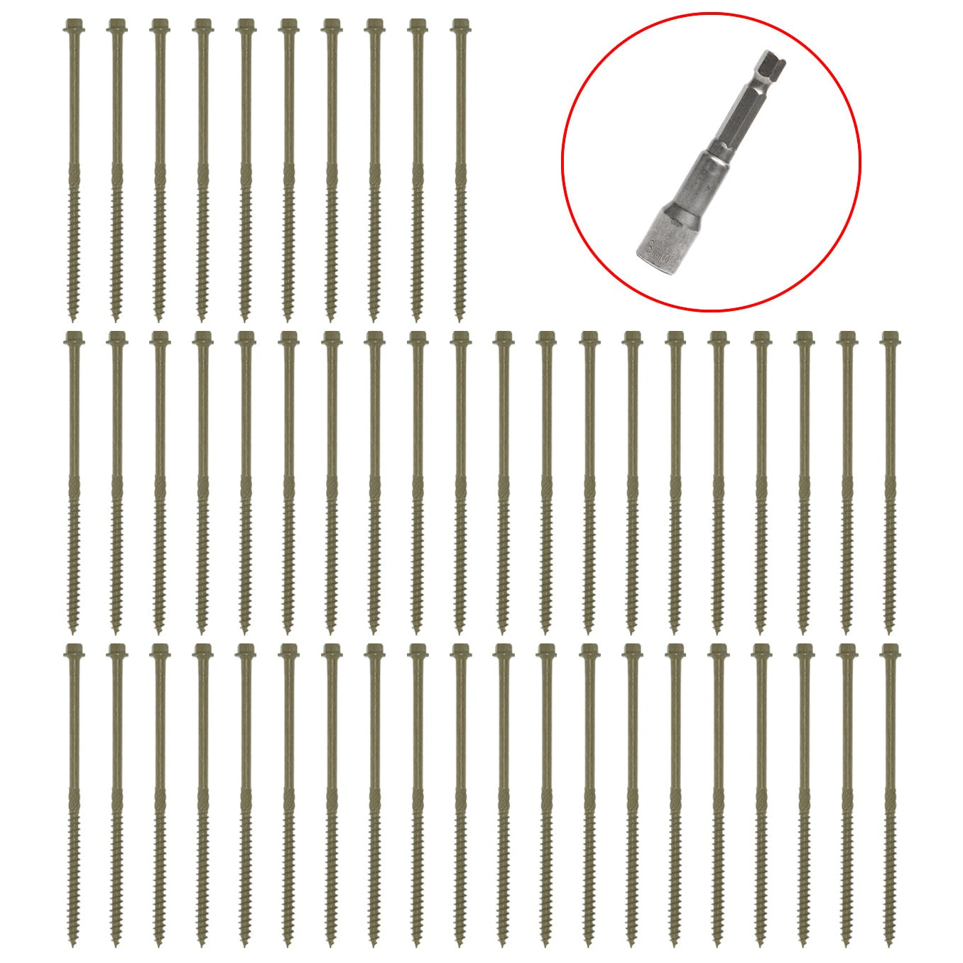 Woodside Hex Head Exterior Decking/Landscaping Fixing Screws, Pack of 50