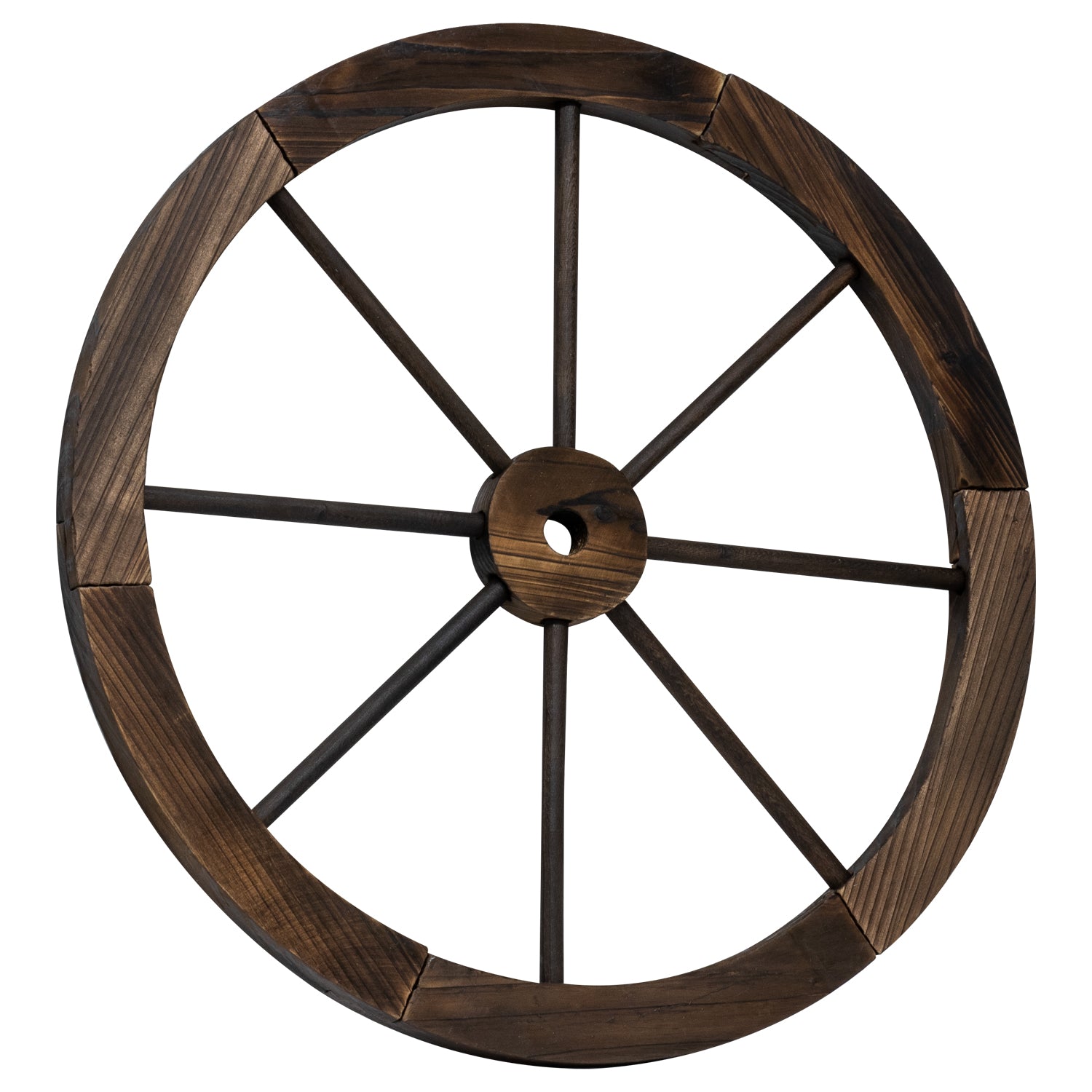 Woodside Decorative Rustic/Vintage Garden Wooden Wagon Wheel Ornament