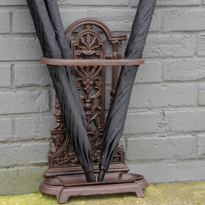 Woodside Ornate Vintage Cast Iron Umbrella/Walking Stick Stand