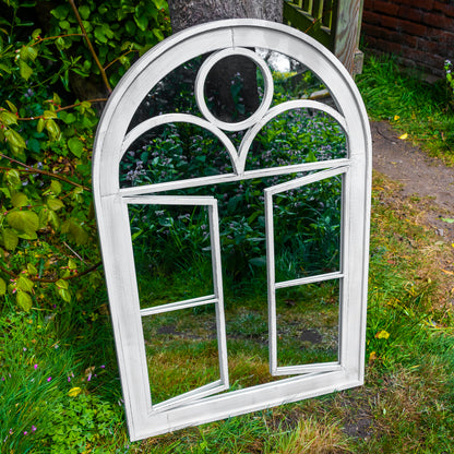 Woodside Acton Large Decorative Arched Outdoor Garden Mirror, 66.5cm x 97.5cm