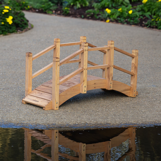 Woodside Wooden Decorative Garden Bridge Ornament for Ponds/Streams/Borders, 1.2m