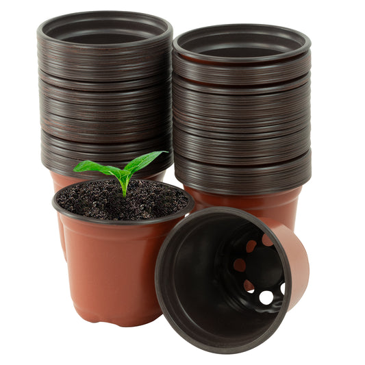 Woodside Pack of 100 Plastic Garden Nursery Seedling Flower/Plant Pots