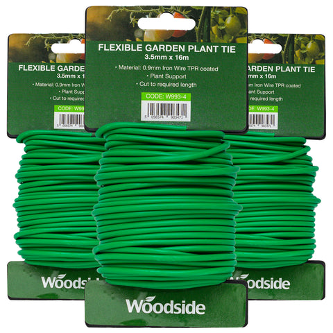 Woodside Flexible Garden Plant Twist Tie, PVC Coated Craft Iron Wire – 3 Pack