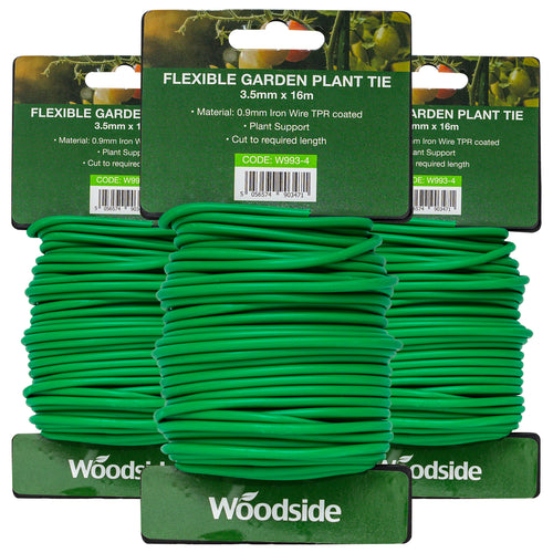 Woodside Flexible Garden Plant Twist Tie, PVC Coated Craft Iron Wire – 3 Pack