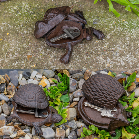 Woodside Cast Iron Novelty Animal Outdoor Garden Spare Home/Car Key Hider 3 Pack