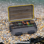 Michigan Waterproof Transparent Fishing Large Tackle Box Storage Organiser Tray with DIY Dividers for Lures Hooks Storage, 1 Pack