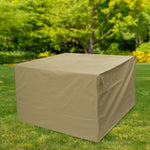 Woodside Heavy Duty Waterproof Garden Rattan Cube Set Cover SAND 120x120x74cm