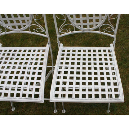 4 X Maribelle Folding Square Outdoor Garden Patio Chair White Floral Furniture