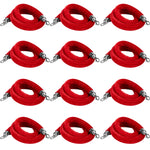 Hausen Red Velvet Barrier Rope Silver 12 Pack – Premium 1.5m Velvet Queue Barrier Ropes with Silver Clips for Events, Venues, Hotels and Exhibitions