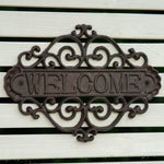 Woodside Decorative Cast Iron Wall Mounted Garden/Home Welcome Sign