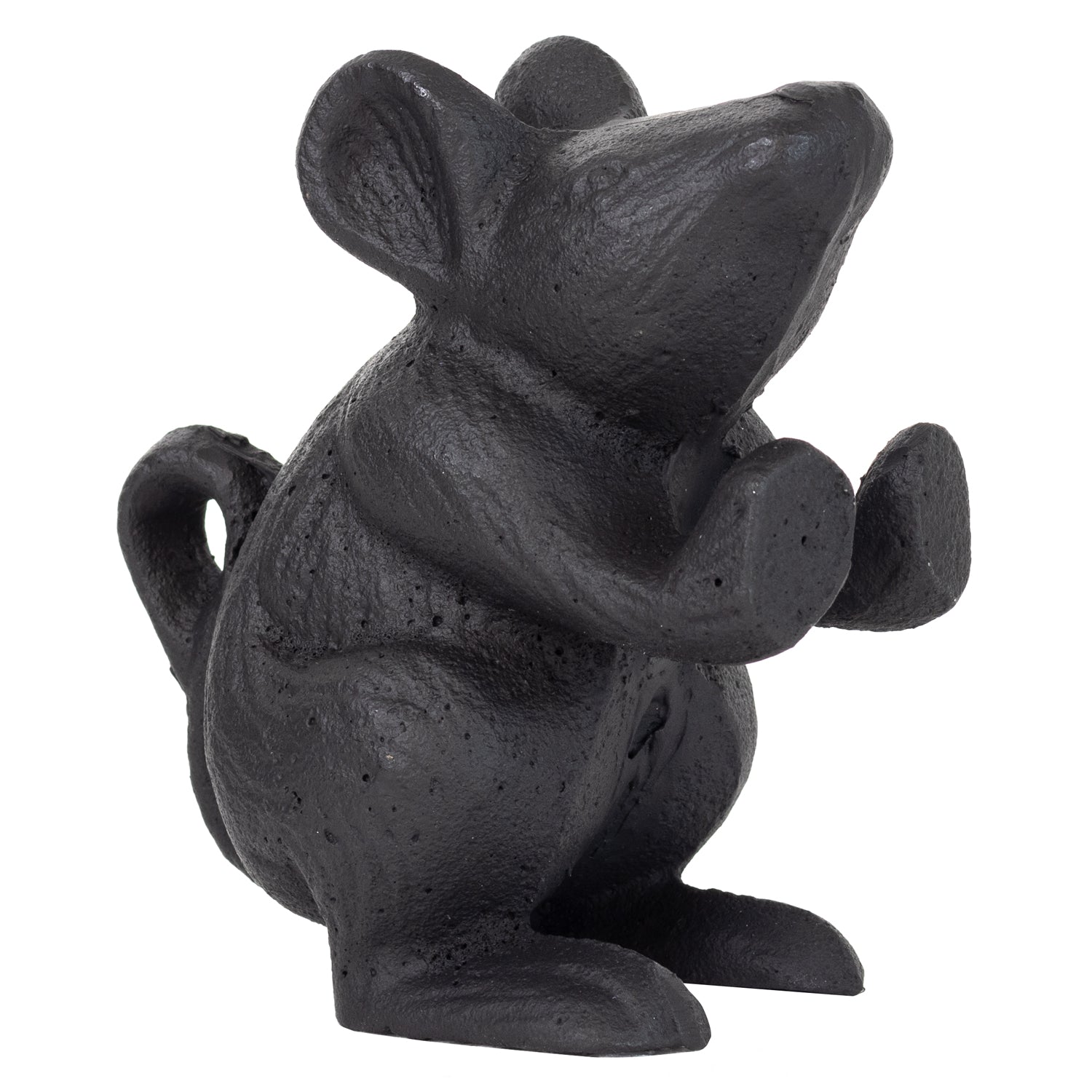 Woodside Black Heavy Duty Cast Iron Antique Mouse Decorative Door Stop/Wedge